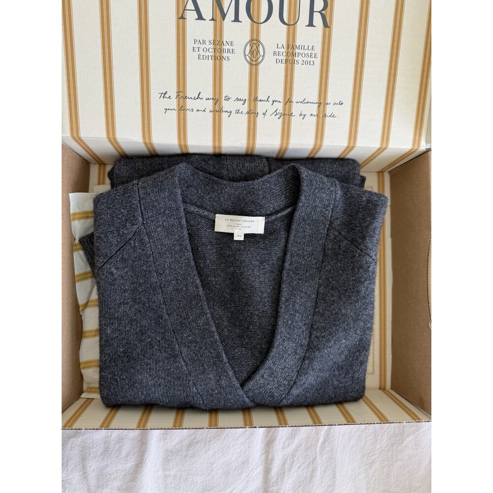 SEZANE QUITTERIE DRESS Size XS Charcoal Grey - Picture 6 of 9
